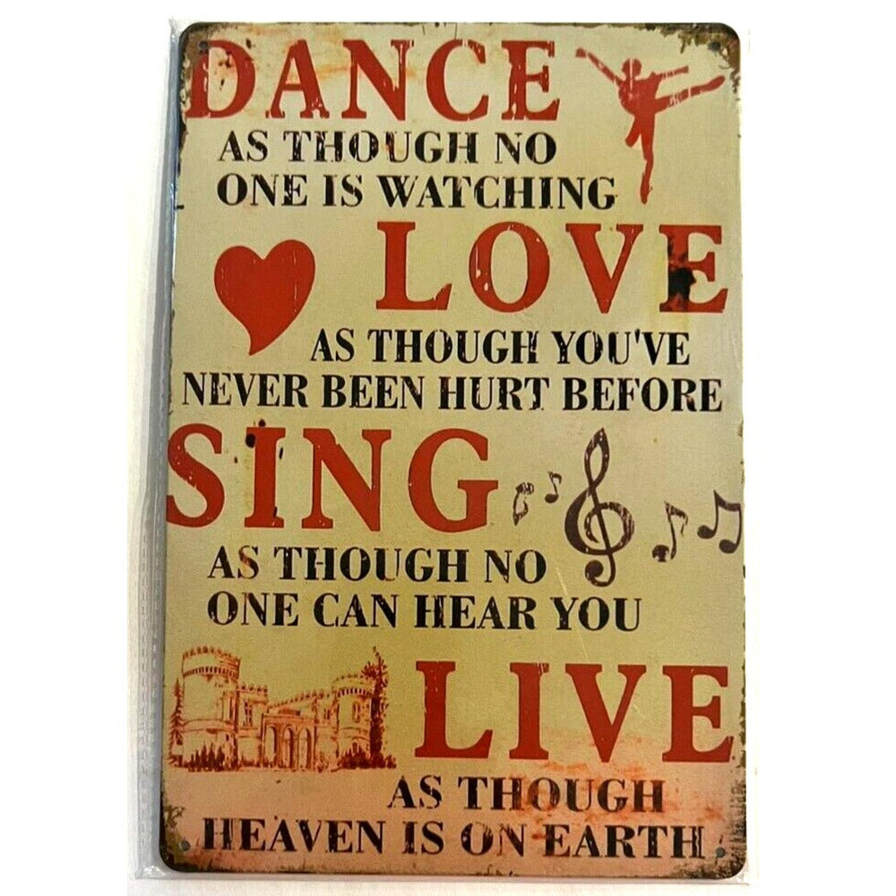 Dance As Though No One Is Watching 8" x 12" Novelty Metal Sign New! Home & Garden:Home Décor:Plaques & Signs Style Your Walls